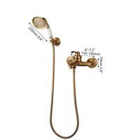Robinet de douche mural moderne JIENI en laiton noir, monocommande, avec cartouche céramique, 2 trous, mitigeur de douche à main, jet doux
