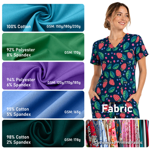 Disponibile: Camice Medico in Cotone con Stampa Animalier e Scollo a V, Morbido e Delicato sulla Pelle, Personalizzabile con Stampa Integrale - Product Image 5