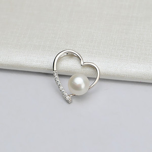 Pendentif en argent S925 en forme de cœur pour femmes, tendance, plateau vide pour perles de 8 à 10 mm, accessoires semi-finis personnalisés à faire soi-même - Product Image 1