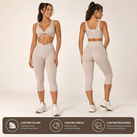 Pantalons de yoga personnalisés à séchage rapide, longueur mollet, tenues de sport pour femmes, ensembles de soutien-gorge de sport