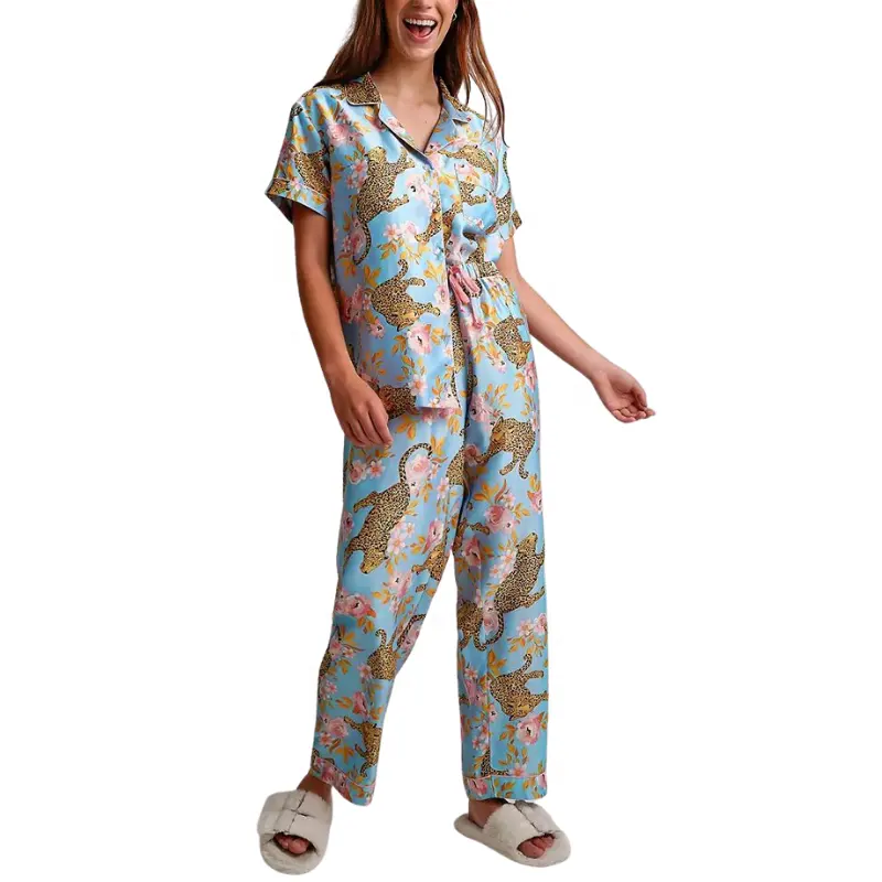 Za-pyjama à manches courtes pour femmes, vêtements de nuit, impression par Sublimation, Logo personnalisé, séchage rapide, doux