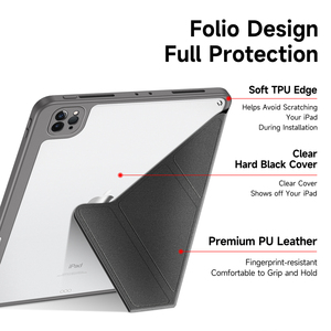 Étui adapté pour iPad Pro 11 avec emplacement pour stylet, coque de protection pour tablette avec support rabattable, étui magnétique anti-chute pour tablette - Product Image 3