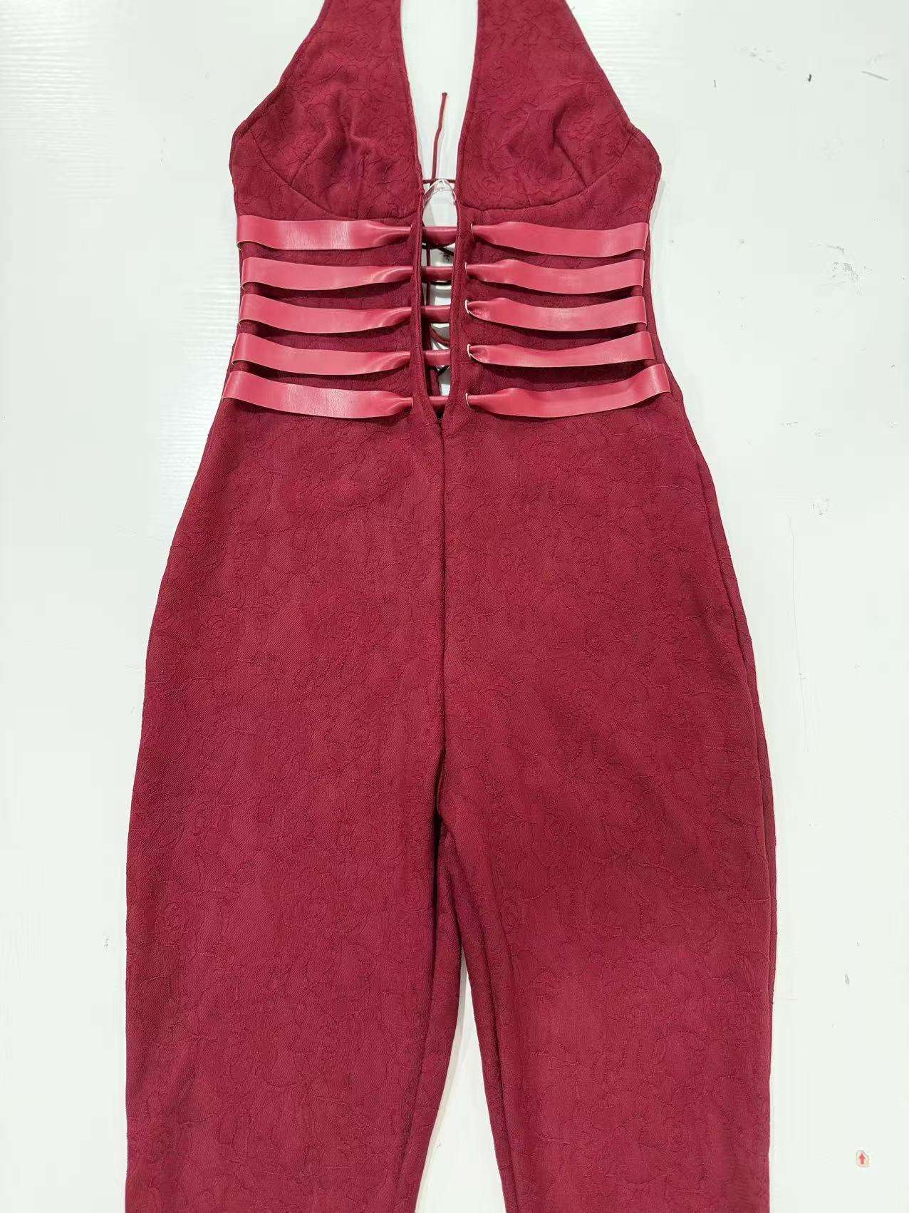 Z1205JPRP01 Burgundy  jumpsuit