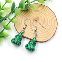 Vente en gros de pierres précieuses de guérison en cristal naturel tendance Boucles d'oreilles porte-bonheur en forme de gourde