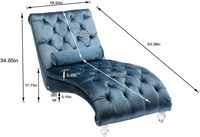 Chaise longue en velours avec pieds en acrylique pour hôtels et projets de luxe - Canapé lounge rembourré de qualité professionnelle OEM
