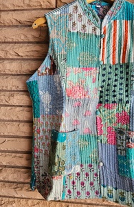 2026 Premium Handmade Block Print Cotton Quilted Winter Half Jacket Bohemian Ethnic Wear for Women Stylish Gift for Her - Product Image 4