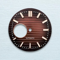 Cadran NH38 Lumineux Vert Intense pour Montre 30,5 mm, en Acier Inoxydable Creux Type Nautilus, Composant de Montre Durable et Authentique