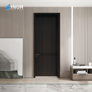 ประตูภายในทำจากไม้แข็งดีไซน์มินิมอลลิสต์ทาสีพื้นผิวด้านหน้าทำจากพีวีซีเคลือบด้านหลังสำหรับใช้ในห้องน้ำมีความทนทาน - Product Image 3