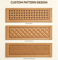 Étiquette en similicuir gaufré à texture tissée, rectangulaire personnalisée, en cuir PU imprimé, avec sequins légers à coudre pour chapeaux