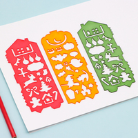 Pochoir de dessin en plastique Halloween de forme et de couleur personnalisées, gabarit réutilisable, règle 15 cm x 6 cm, épaisseur 2 mm pour les loisirs créatifs des enfants