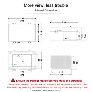 QILIPSU 290x190x140mm IP67 boîtier de commande étanche boîtier d'instrument, <span class=keywords><strong>armoire</strong></span> de câbles extérieure NEMA 3R montage sur panneau de <span class=keywords><strong>piscine</strong></span> - Product Image 6