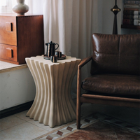 Table basse moderne et durable en ciment magnésia pour salon et bureau à domicile, design inspiré du terrazzo
