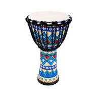 Juguete Musical Educativo para Niños, Tambor Africano Grande de 8 Pulgadas, Cuero PVC con Patrones Coloridos, 20.5x40cm, 0.85kg, Venta Caliente 2023