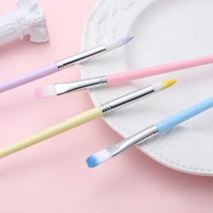 <strong>Pop</strong> Yellow Nylon Plastic Handle 6 Flat Peak Artist Professional Painting <strong>Brushes</strong> - Product Image 5