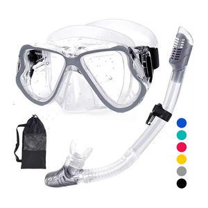 Logotipo personalizado Juegos de 2 piezas <span class=keywords><strong>Gafas</strong></span> templadas para adultos Conjunto de máscara de buceo Equipo de esnórquel con bolsa de malla - Product Image 5