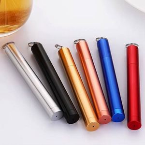 Fashion Promotional Foldable Reusable Stainless Steel Drinking Straw <b>Keychain</b> Case Collapsible Telescopic Portable - Product Image 3
