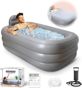 Baignoire de <span class=keywords><strong>spa</strong></span> d'intérieur et d'extérieur en plastique PVC pour adultes baignoire <span class=keywords><strong>gonflable</strong></span> portable pliable avec appui-tête - Product Image 1