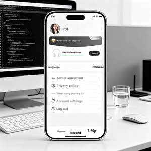 หูฟังไร้สายอัจฉริยะ พร้อมการเชื่อมต่อ IoT เพื่อการสตรีมเสียงและวิดีโอคุณภาพสูง แดชบอร์ดแสดงข้อมูล การแสดงผลแบบเรียลไทม์ และการควบคุมอุปกรณ์ - Product Image 2