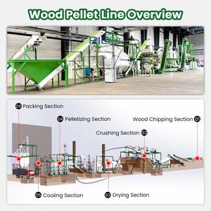 Usine de granulés de biocarburant européens RICHI, utilisation industrielle, rendement élevé 3-5 TPH, conception raisonnable, nouvelle ligne de production de granulés de bois avec CE ATEX - Product Image 2