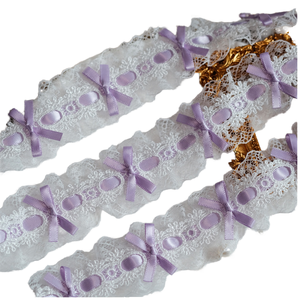 Ruban de dentelle florale 100% coton écologique pour bricolage robes de mariée bébé vêtements chaussures sacs-accessoires décolleté cheveux porter - Product Image 1