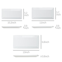 Assiette à Dessert rectangulaire en céramique, assiette à dîner rectangulaire en porcelaine assiettes rectangulaires en forme de porcelaine pour Restaurant hôtel