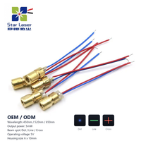 Modul Laser Biru 450nm 5mW OEM ODM Lensa Kuningan Kustom untuk Peralatan Sensor Pemosisian Tanpa PCBA