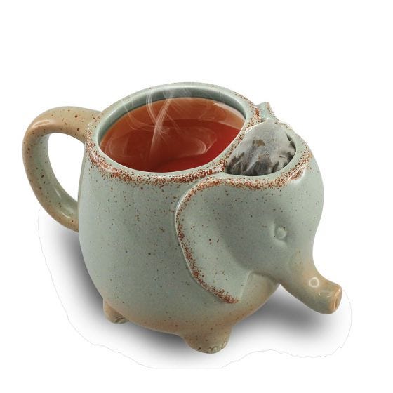 Tasse à Thé En Céramique - Tasse à Motif éléphant De 350 ML,Grande