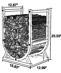Porta Legna in <span class=keywords><strong>Metallo</strong></span> Portatile e Supporto per Tronchi Facilmente Assemblabile Nero per Caminetto Esterno - Product Image 2