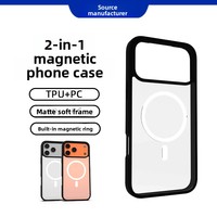 Coque de téléphone magnétique 2-en-1 épaissie à couverture intégrale en TPU, antichoc et anti-chute, compatible avec iPhone 17E