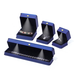 Light up Jewelry Box Custom logo Black Blue Colored Jewelry Box for Bangle with an <b>Led</b> Light Custom <b>Led</b> Jewelry Box - Product Image 1