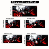 Tapis de souris gaming grand format style anime sombre, tapis de bureau étendu