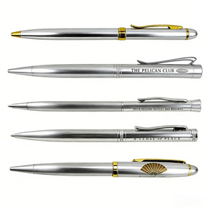 Bolígrafos de Metal Plateados para Regalo al por Mayor, Bolígrafo Promocional con Logotipo, Bolígrafo de Metal para Hotel con Logotipo Personalizado - Product Image 1