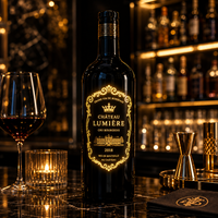Présentoir à boissons Longstargift, design personnalisé, marketing de cave à vin, étiquette de bouteille de vin LED haute visibilité