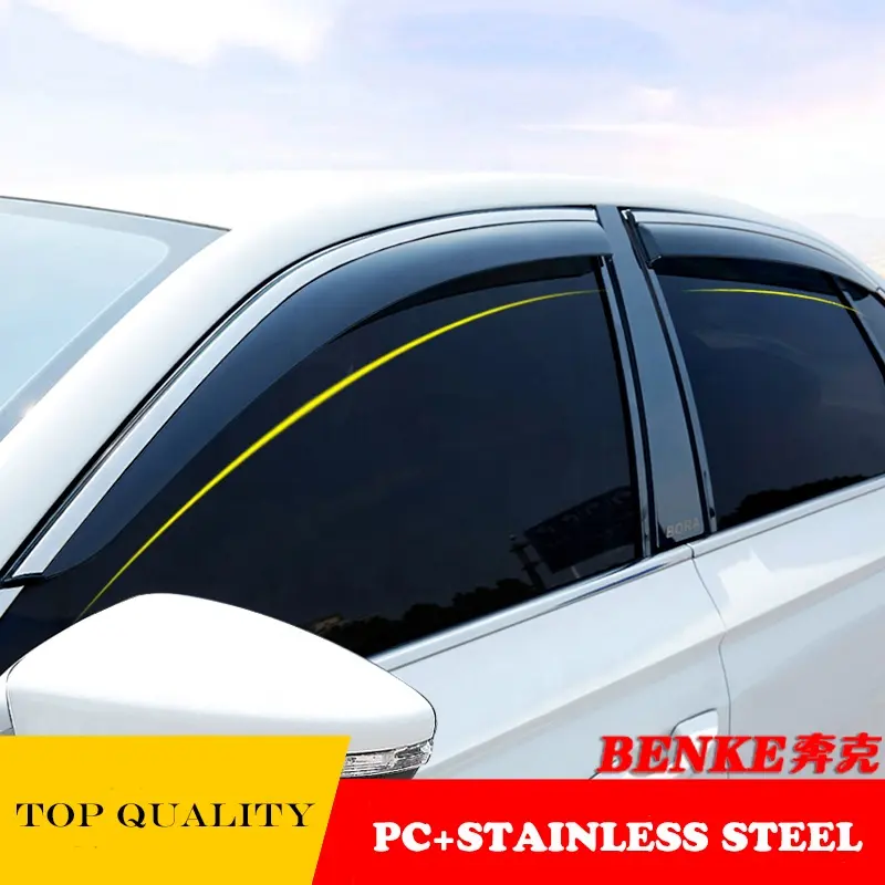 Car Accessories For TOYOTA NEW YARiS L 2014 Car Injection Window Deflectors Vent Visor High Quality With Stainless Steel.