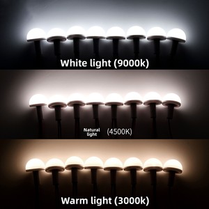 14 ampoules LED spirales en plastique <span class=keywords><strong>de</strong></span> 50 mm pour miroir, éclairage <span class=keywords><strong>de</strong></span> miroir <span class=keywords><strong>de</strong></span> <span class=keywords><strong>salle</strong></span> <span class=keywords><strong>de</strong></span> <span class=keywords><strong>bain</strong></span> IP44 avec contrôle <span class=keywords><strong>de</strong></span> la luminosité tricolore par bouton - Product Image 4