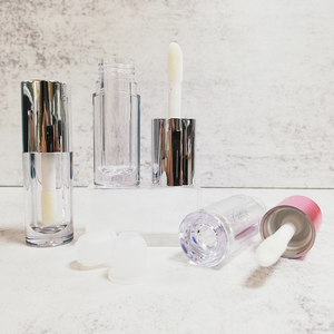 Tube de brillant à lèvres vide en gros d'usine 5,5-6 ml, contenant en plastique transparent pour gloss, avec capuchon rose métallisé électroplaqué, pour huile à lèvres - Product Image 6