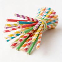 Pailles en papier jetables flexibles uniques en forme de U de 4,6*156 mm, écologiques, pour jus