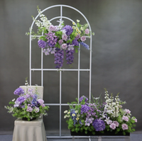 DIY Mur floral artificiel réaliste en soie de roses pour mariage, fournitures modernes pour arche en fer, toile de fond longue