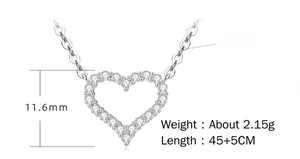 Collier Cœur Médaillon en Moissanite VVS GRA 1.5MM Micro-Pavé, Plaqué Or 14K, Design Creux, Écologique et Tendance - Product Image 5