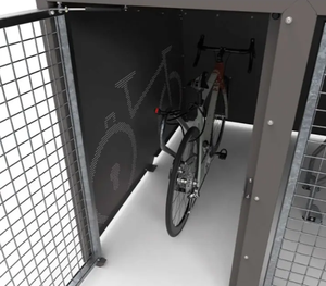 Gabinete Modular de Almacenamiento para Bicicletas de Acero Galvanizado en Caliente con Puerta de Malla, Casillero Seguro para 2 Bicicletas para Proyectos Públicos Municipales - Product Image 6