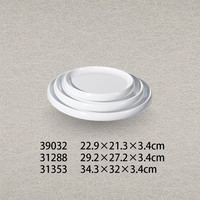 Assiettes en mélamine blanches écologiques, incassables, compatibles lave-vaisselle, de qualité alimentaire, pour usage commercial