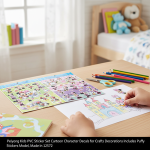 Set di Adesivi in PVC per Bambini Peiyong, Decalcomanie di Personaggi Cartoon per Decorazioni e Lavoretti, Include Adesivi Gonfiabili Modello 12572, Prodotto in Cina - Product Image 2