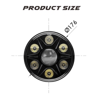 Nouveau phare rond LED BRTLED 12V 7 pouces avec faisceau haut/bas, certifié DOT/ECE, adaptable universellement aux motos