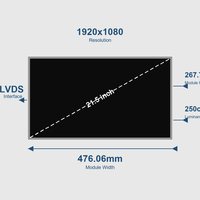 Modul LCD TFT FHD 21,5 Inci BOE HR215WU1-120 1920x1080 LVDS 250cd/m2 ADS Warna Lebar 14ms Respon 0~50C Layar Industri