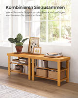 Banc à chaussures et de rangement en bois à double niveau, idéal pour les entrées familiales et les couloirs