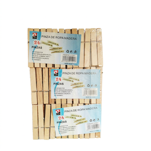 Small Size Wooden Rectangle Clothes <b>Pegs</b> Rustic Style Lacquered Finish Durable 12PCS - Product Image 1