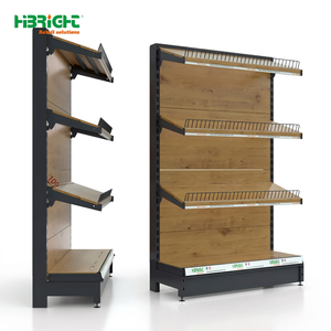 Estante Inclinado Económico para Abarrotes, Estantes Modernos y Duraderos para Supermercados, Combinación de Madera y Metal - Product Image 1