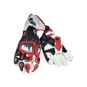 Gant de patchwork de motocross tout-terrain respirant en cuir véritable personnalisé Gants de vélo de montagne - Product Image 1