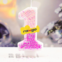 Bougies personnalisées avec logo et numéro, créatives pour anniversaire, 100 jours, couleur bonbon, bougies à enfiler pour pâtisserie, décorations de gâteaux, style romantique