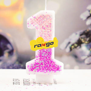 เทียนวันเกิดแบบเสียบตกแต่งเค้ก ลายโลโก้ตามสั่ง <span class=keywords><strong>ตัว</strong></span>เลขสร้างสรรค์ ฉลองวันเกิด 100 วัน สีลูกกวาด สำหรับงานเลี้ยงวันเกิด - Product Image 3